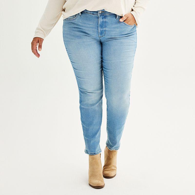 Plus Size Sonoma Goods For Life Skinny Jeans, Womens Blue Product Image