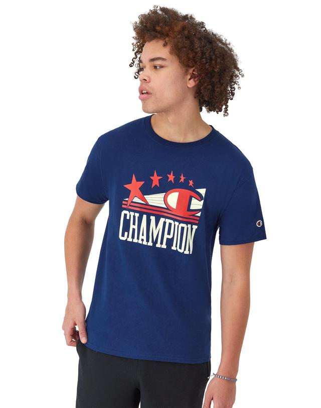 Mens Champion Classic Graphic Tee Jewel Blue Product Image