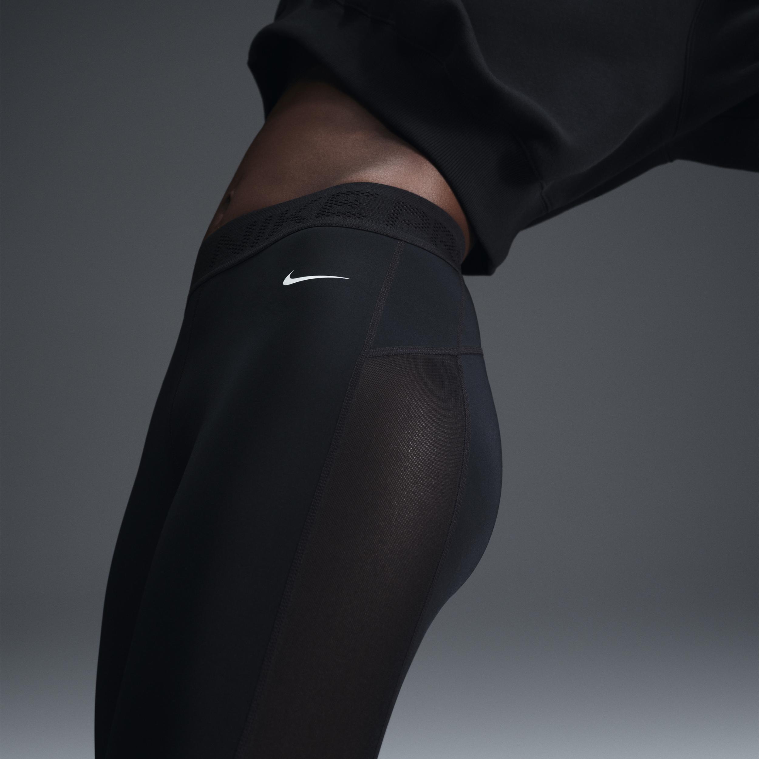 Women's Nike Pro Mid-Rise 7/8 Mesh-Paneled Leggings Product Image