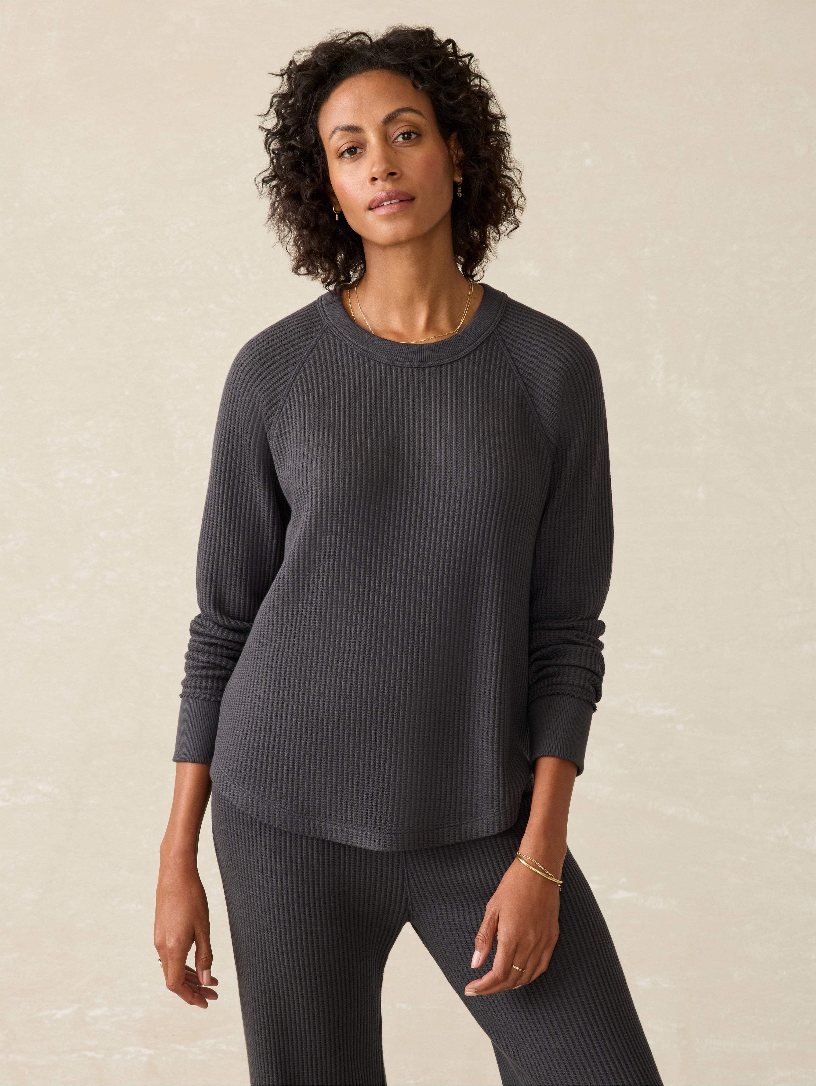 Legend™ Waffle Layering Crew - Black Female Product Image