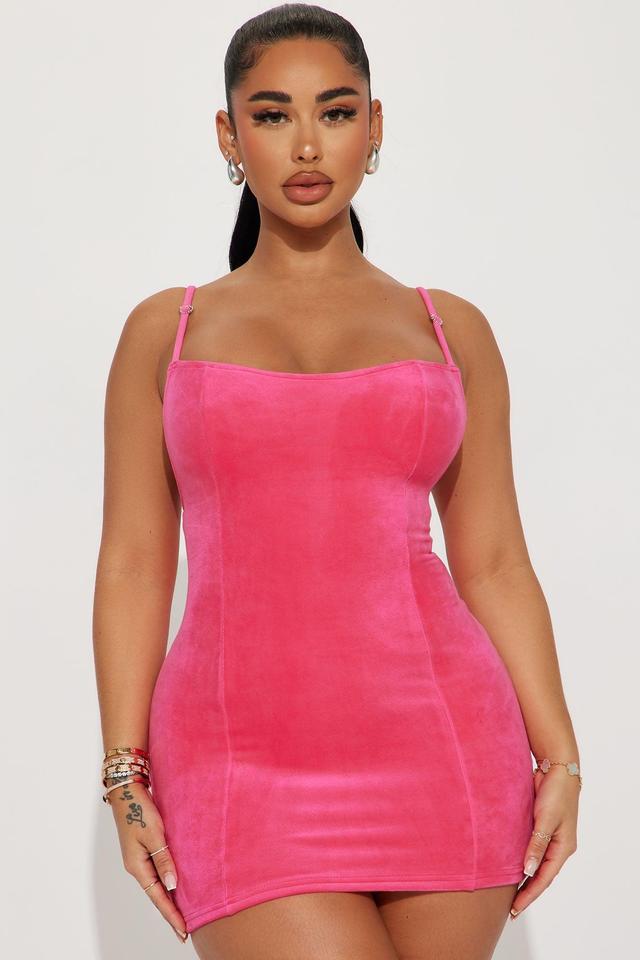 Stepping On Them Micro Mini Dress - Hot Pink Product Image