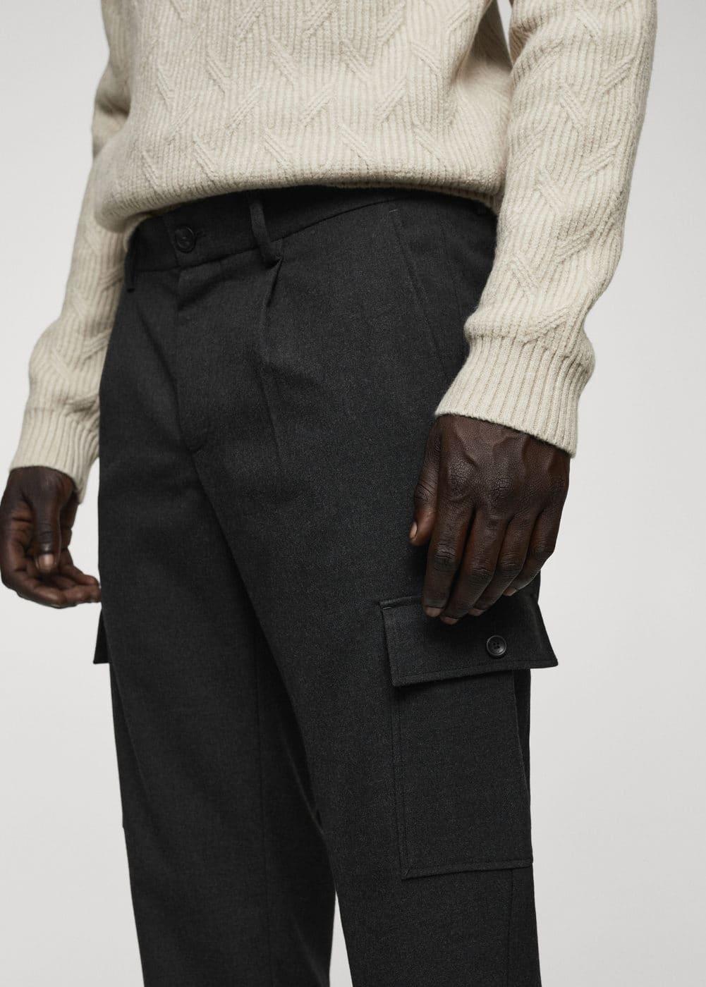 MANGO MAN - Pleated cargo pants dark heather greyMen Product Image