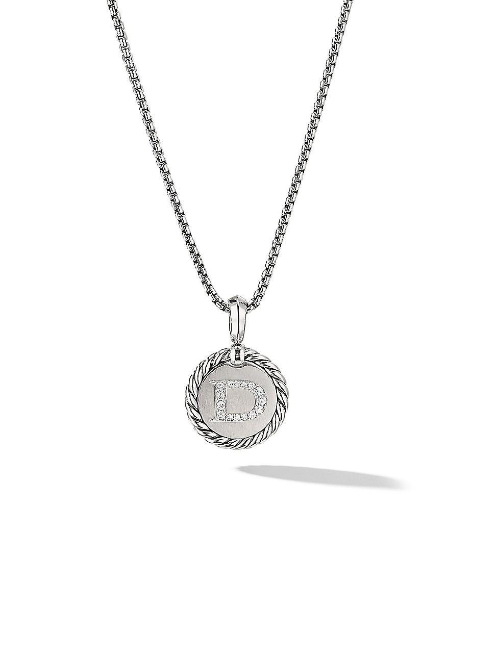 Womens Initial Charm with Pav Diamonds Product Image