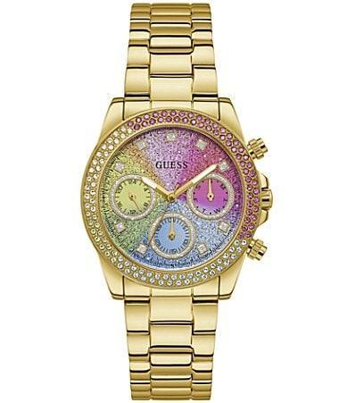 Guess Womens Sol Gold-Tone Multifunction Bracelet Watch Product Image