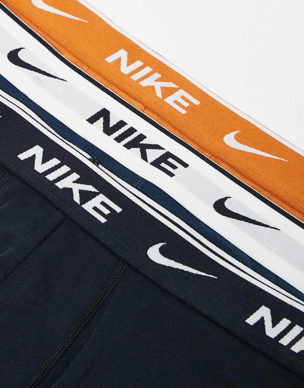 Nike Everyday Cotton Stretch 3 pack boxer brief in black/blue/orange Product Image