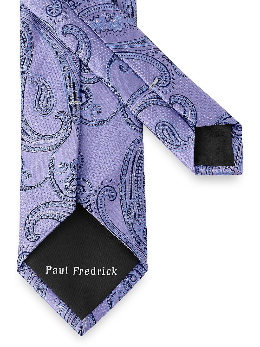 Paisley Woven Silk Tie - Lavender/blue Product Image