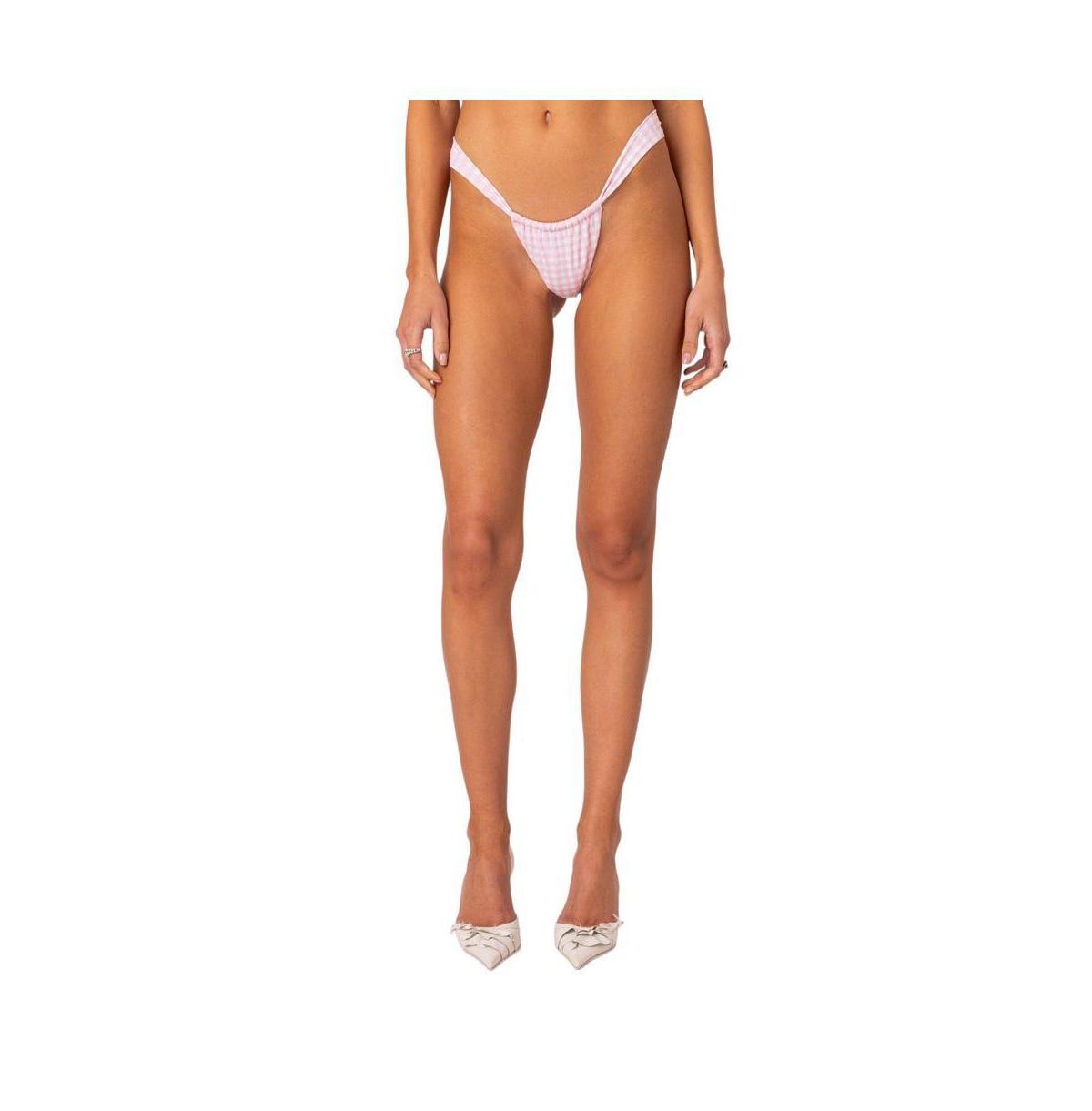 Edikted Womens Gingham Bikini Bottom Product Image