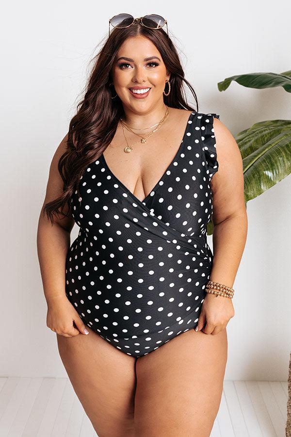 Wild Side Polka Dot One Piece Swimsuit in Black Product Image