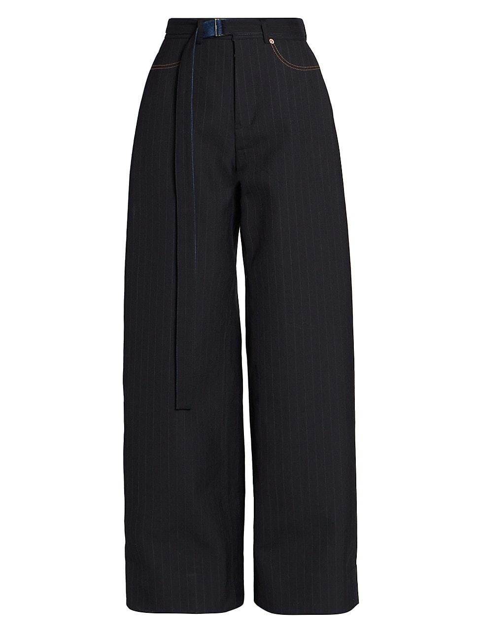 Womens Chalk Stripe Straight-Leg Pants Product Image