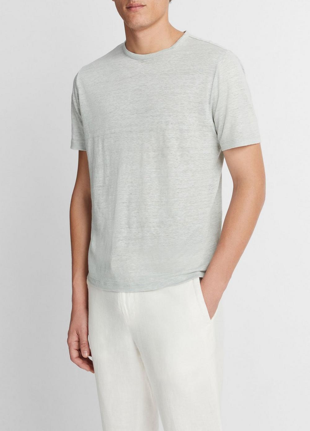 Linen Crew Neck T-Shirt Product Image