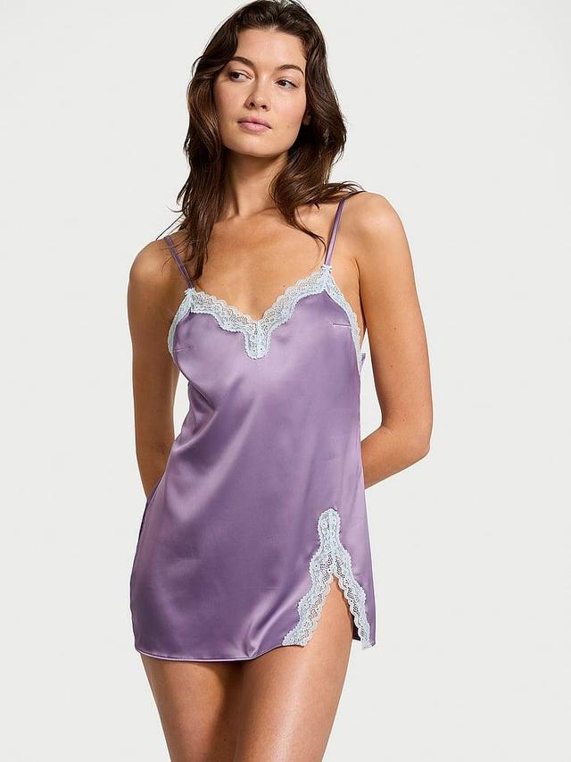 Tease Satin Lace-Trim Mini Slip Product Image