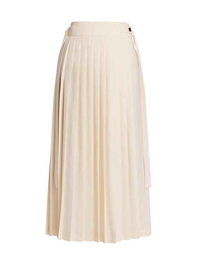 Womens Wool-Blend Wrap Midi-Skirt Product Image