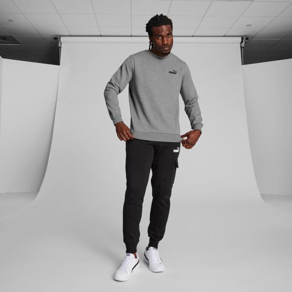 PUMA Essentials Small Logo Crew Neck Men's Sweatshirt in Medium Grey Heather Product Image