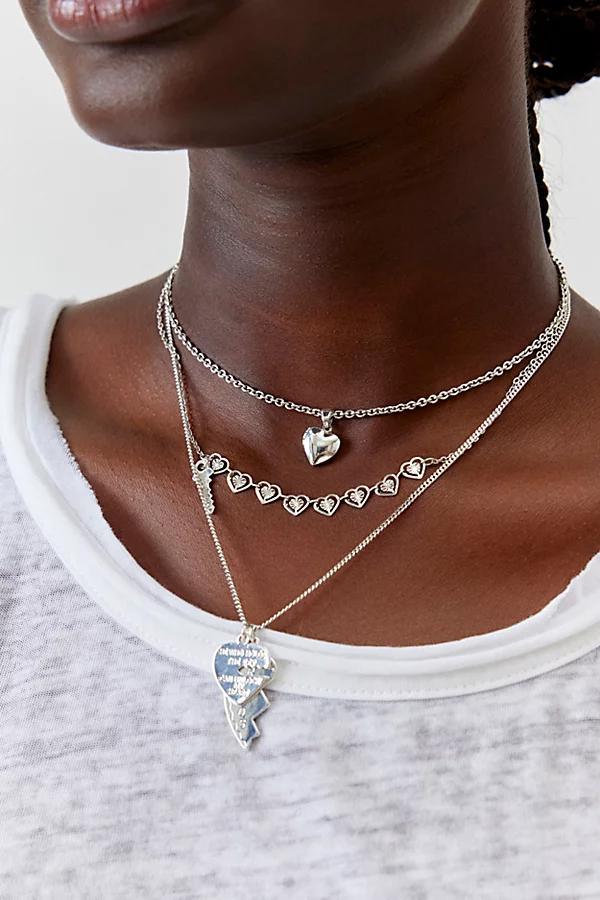 Mixed Heart Layered Necklace Womens at Urban Outfitters Product Image