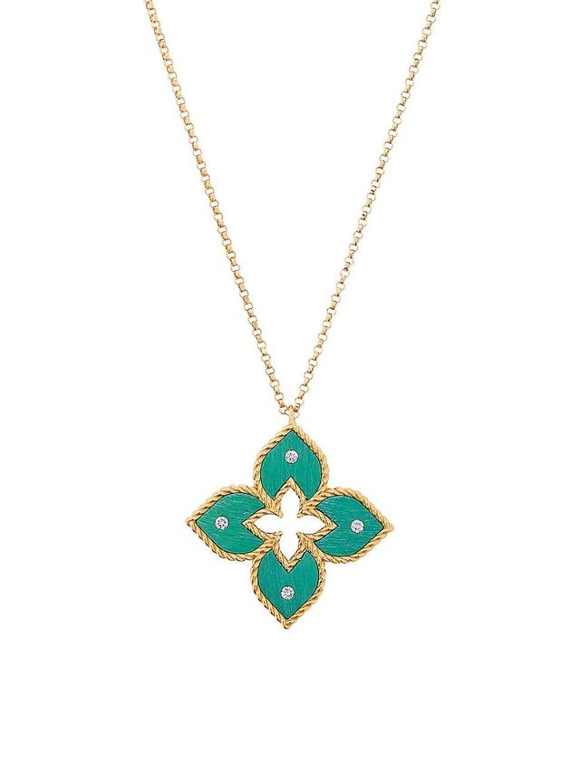 Womens Venetian Princess Small 18K Rose Gold, Green Titanium & 0.04 TCW Diamond Pendant Necklace Product Image