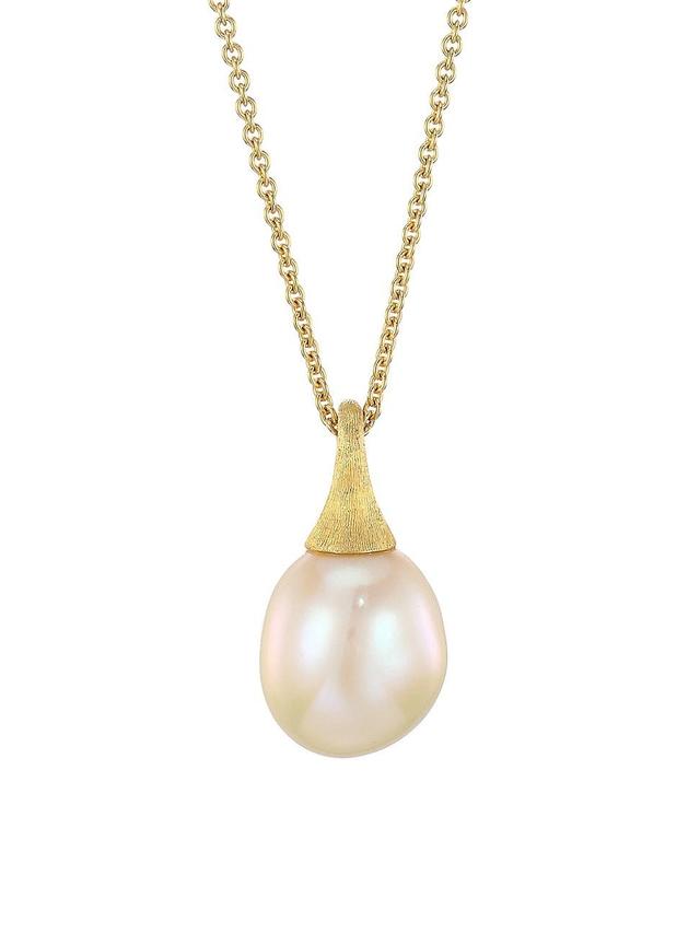 Womens Africa 18K Yellow Gold & Cultured Freshwater Pearl Pendant Necklace Product Image