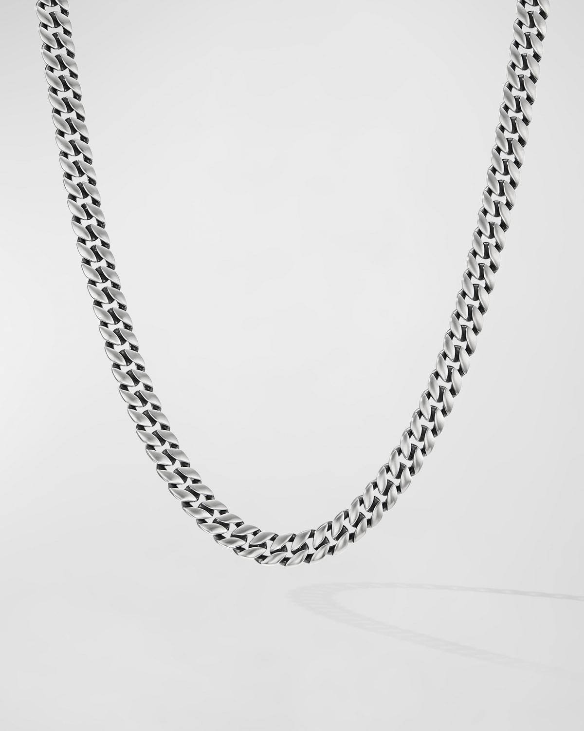 Mens Curb Chain Necklace in Sterling Silver, 8MM Product Image