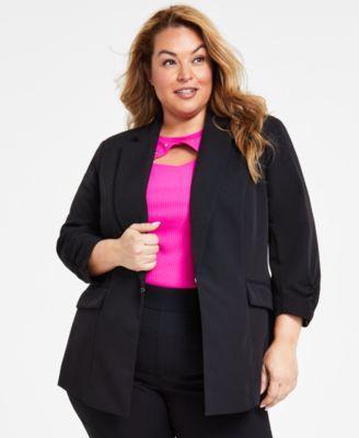 Plus Size 3/4-Sleeve Blazer, Created for Macy's  Product Image