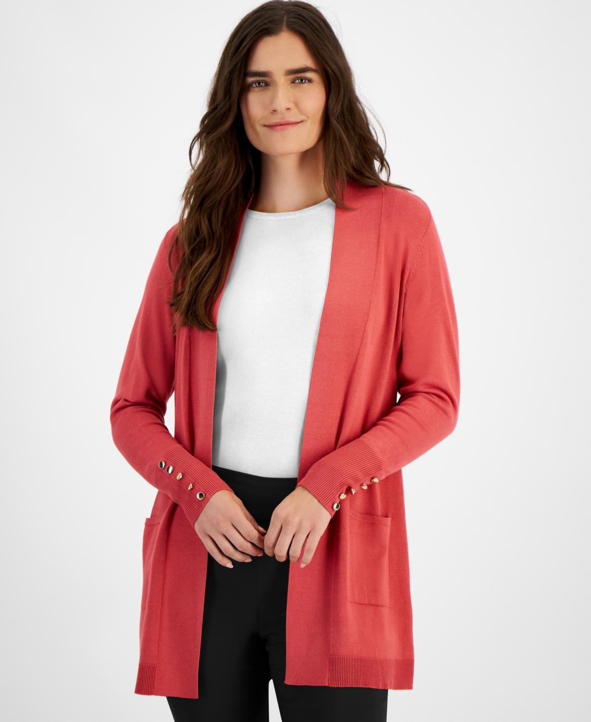 Jm Collection Womens Button-Sleeve Flyaway Cardigan, Xs-4X, Created for Macys Product Image