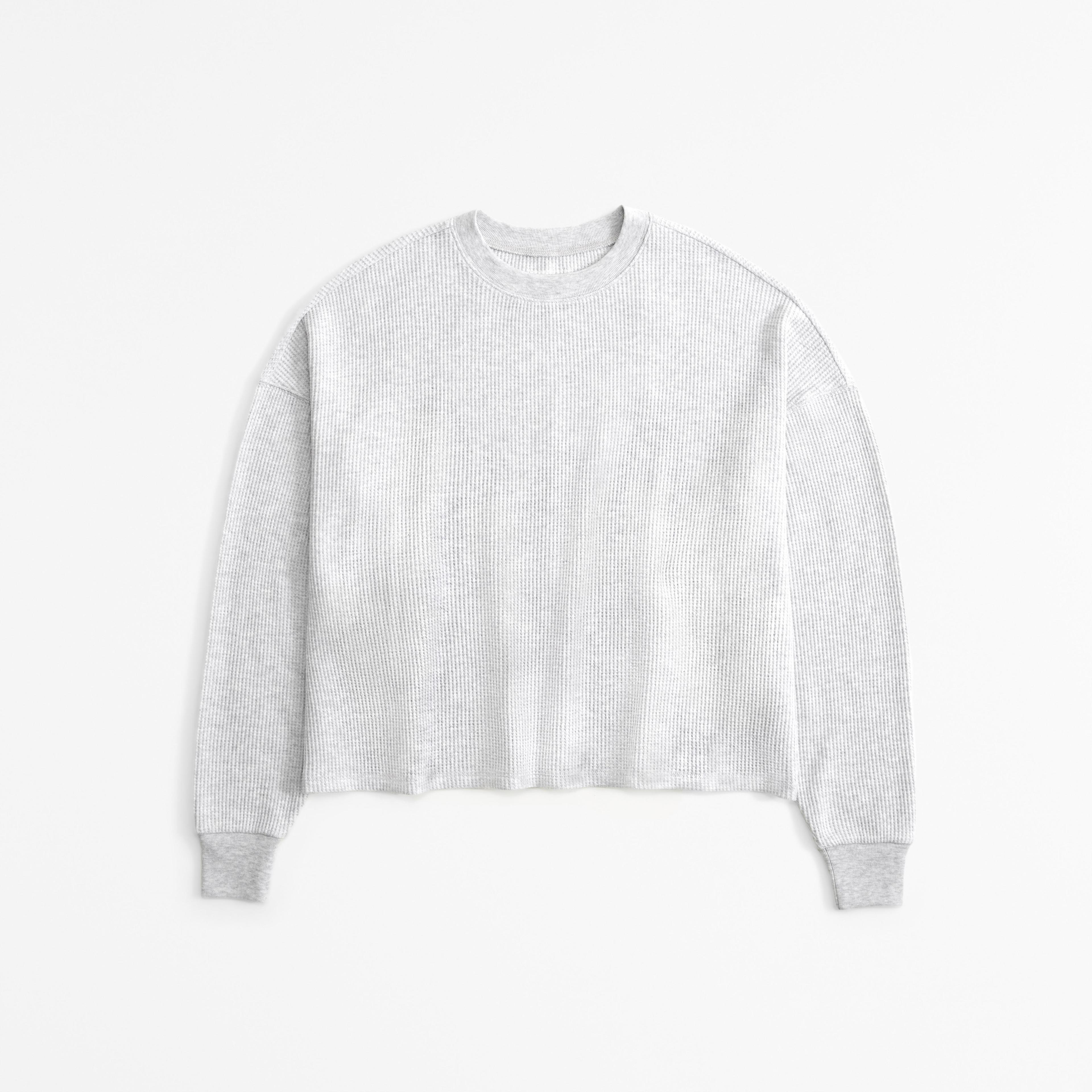 Long-Sleeve Oversized Dolman Waffle Tee Product Image