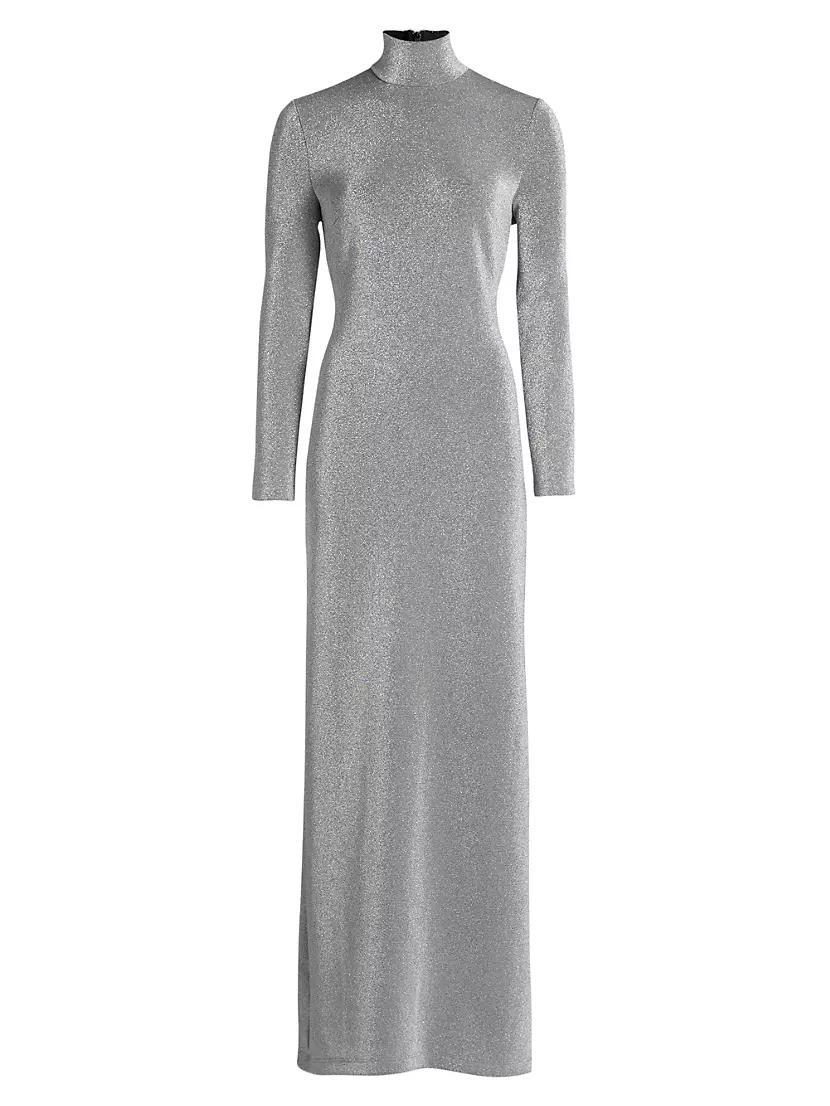 Metallic Lurex Turtleneck Maxi Dress product image