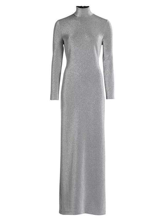 Metallic Lurex Turtleneck Maxi Dress Product Image