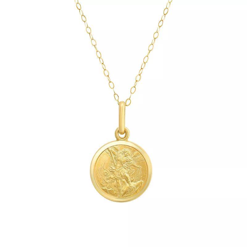 Forever 14k 14k Gold St. Michael Pendant Necklace, Womens Product Image