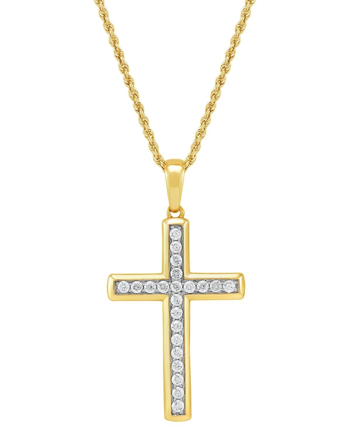 Grown With Love Unisex Lab Grown Diamond Cross 22 Pendant Necklace (1 ct. t.w.) in 10k Gold & White Gold Product Image