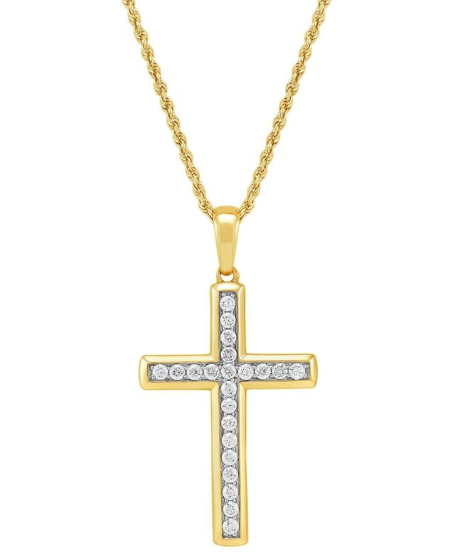 Grown With Love Unisex Lab Grown Diamond Cross 22 Pendant Necklace (1 ct. t.w.) in 10k Gold & White Gold Product Image