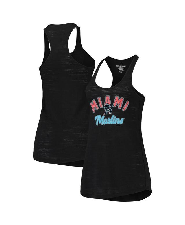 Womens Soft As A Grape Black Miami Marlins Multi-Count Tri-Blend Tank Top Product Image