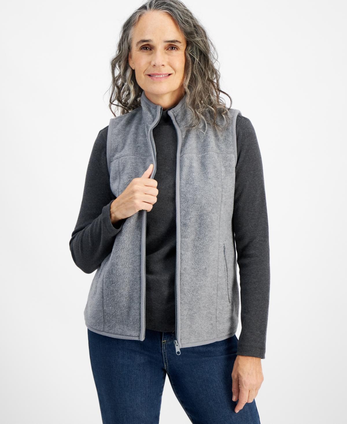 Style & Co Womens Zip-Front Polar Fleece Vest, Created for Macys Product Image