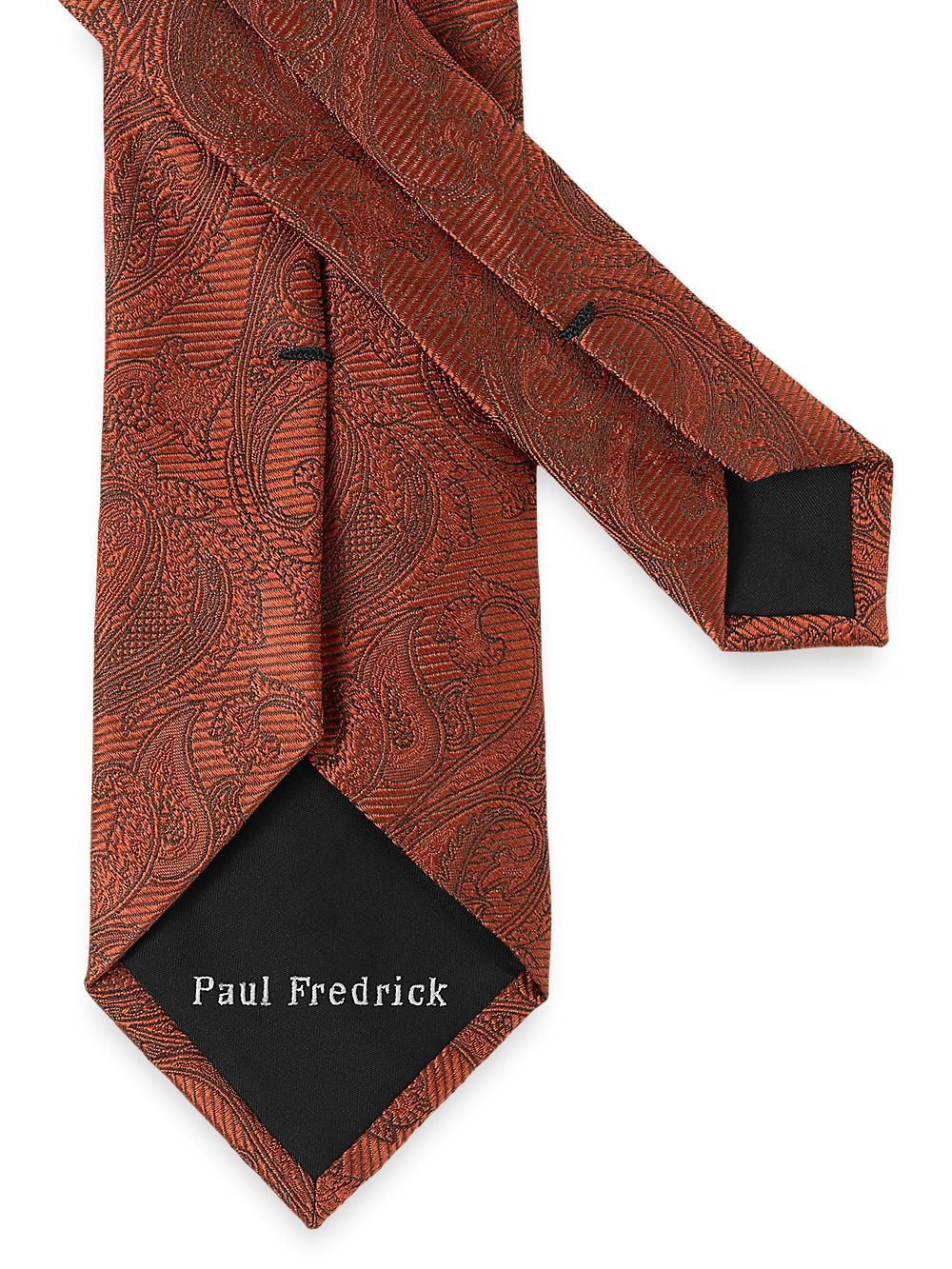 Paisley Woven Silk Tie - Rust Product Image