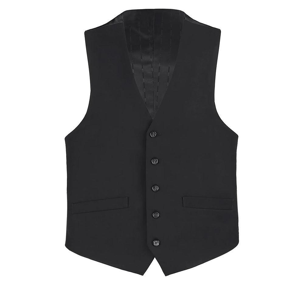 Black Slim Fit Vest Single Breasted 5 Button Design Product Image