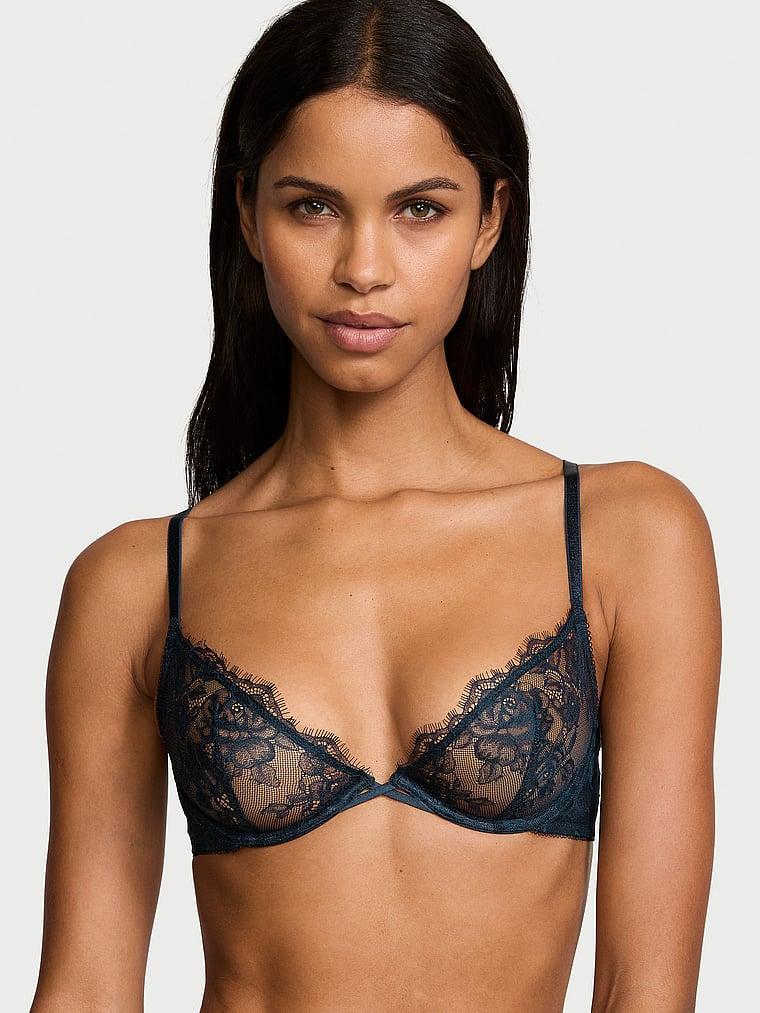 Rose Lace Unlined Low-Cut Demi Bra Product Image