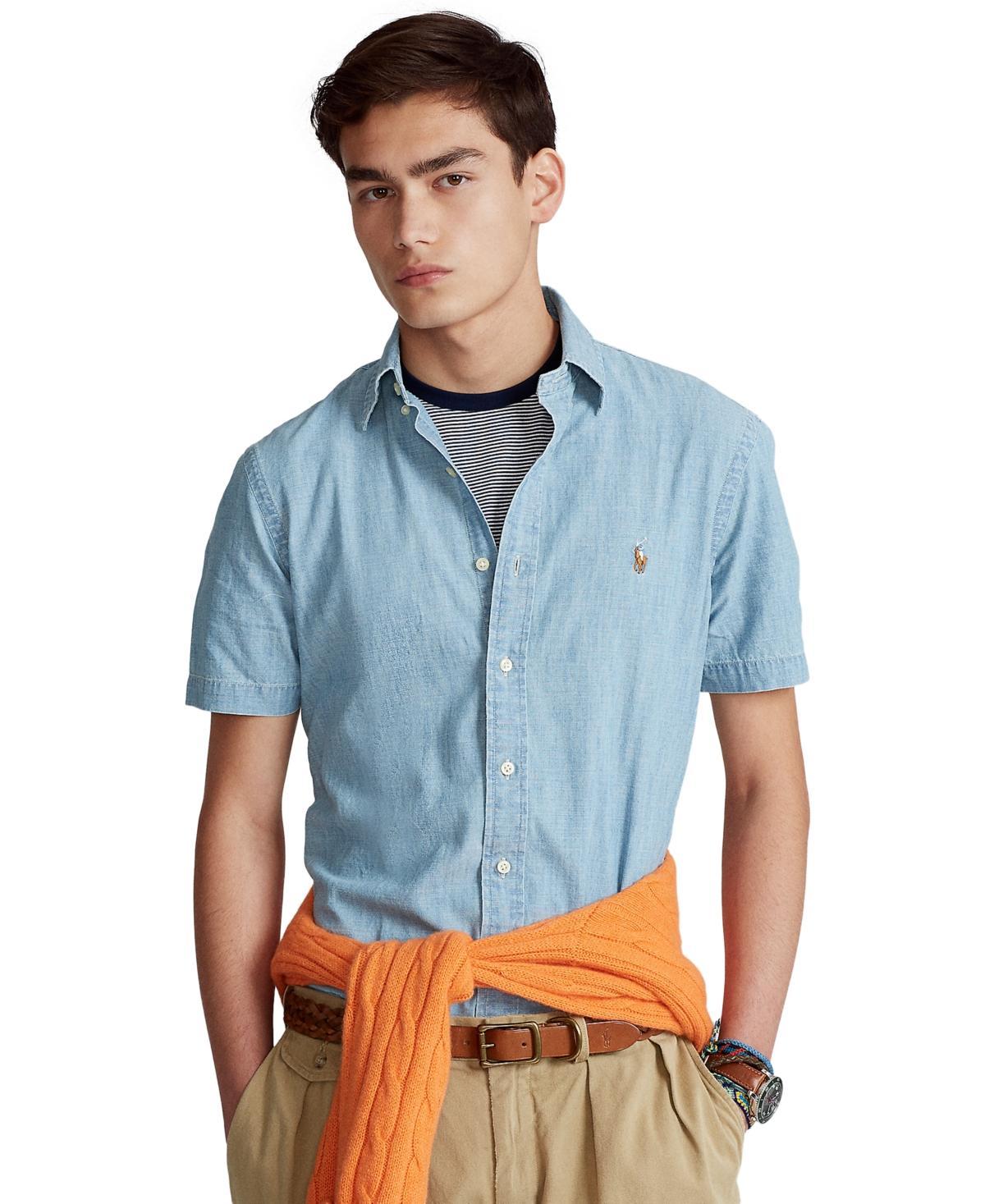 Men's Classic-fit Chambray Shirt In White Product Image