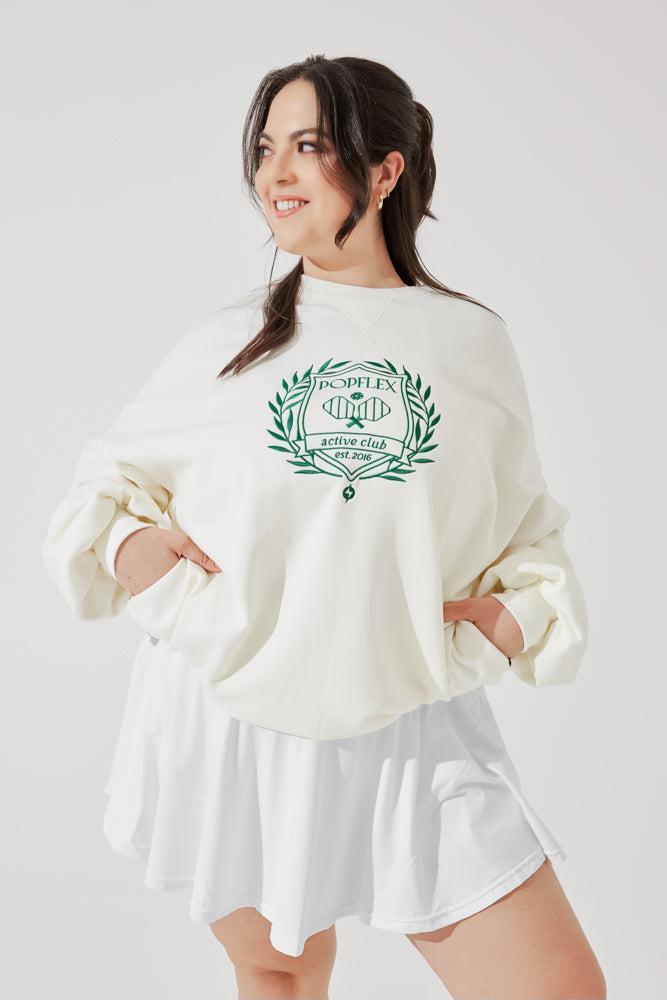 POPFLEX Active Club Cloud Crewneck Sweater - Cream Product Image