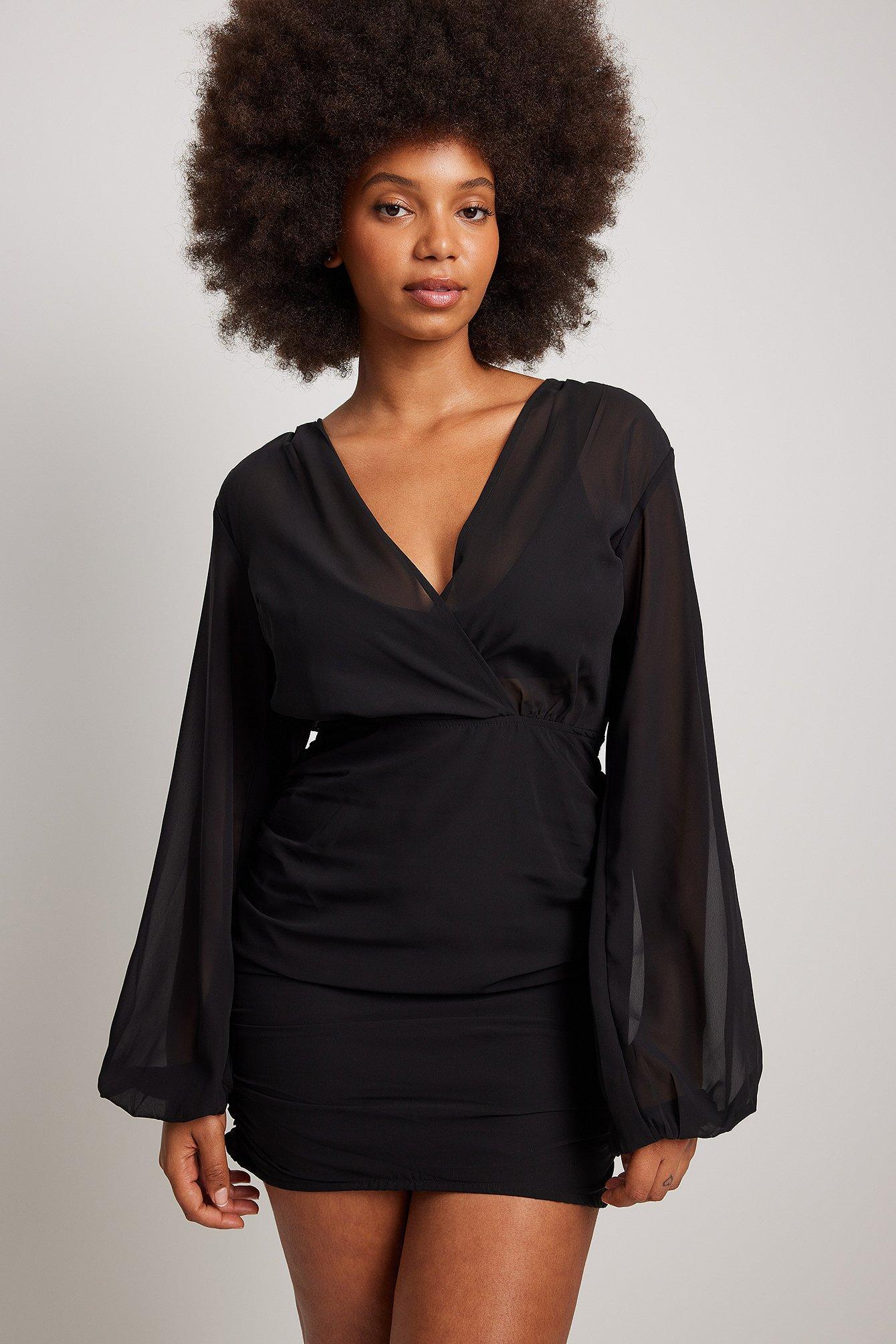 Chiffon V-neck Dress Product Image