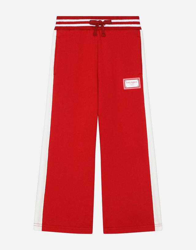 DOLCE & GABBANA Jersey Jogging Pants With Logo Tag In Red Product Image