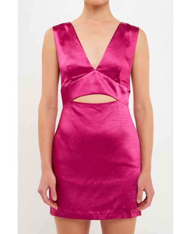 endless rose Womens Satin Cut-Out Mini Dress Product Image