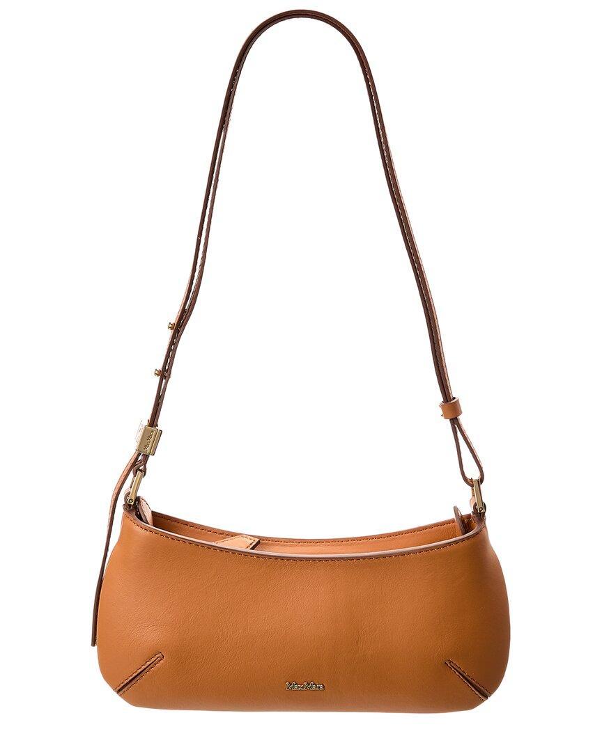 Daisy Baguette Leather Shoulder Bag In Brown Product Image