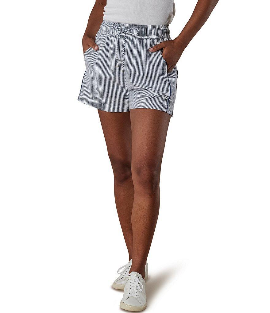 The Normal Brand Lived-in Stripe Woven Slub High Waist Drawstring Weekender Shorts Product Image