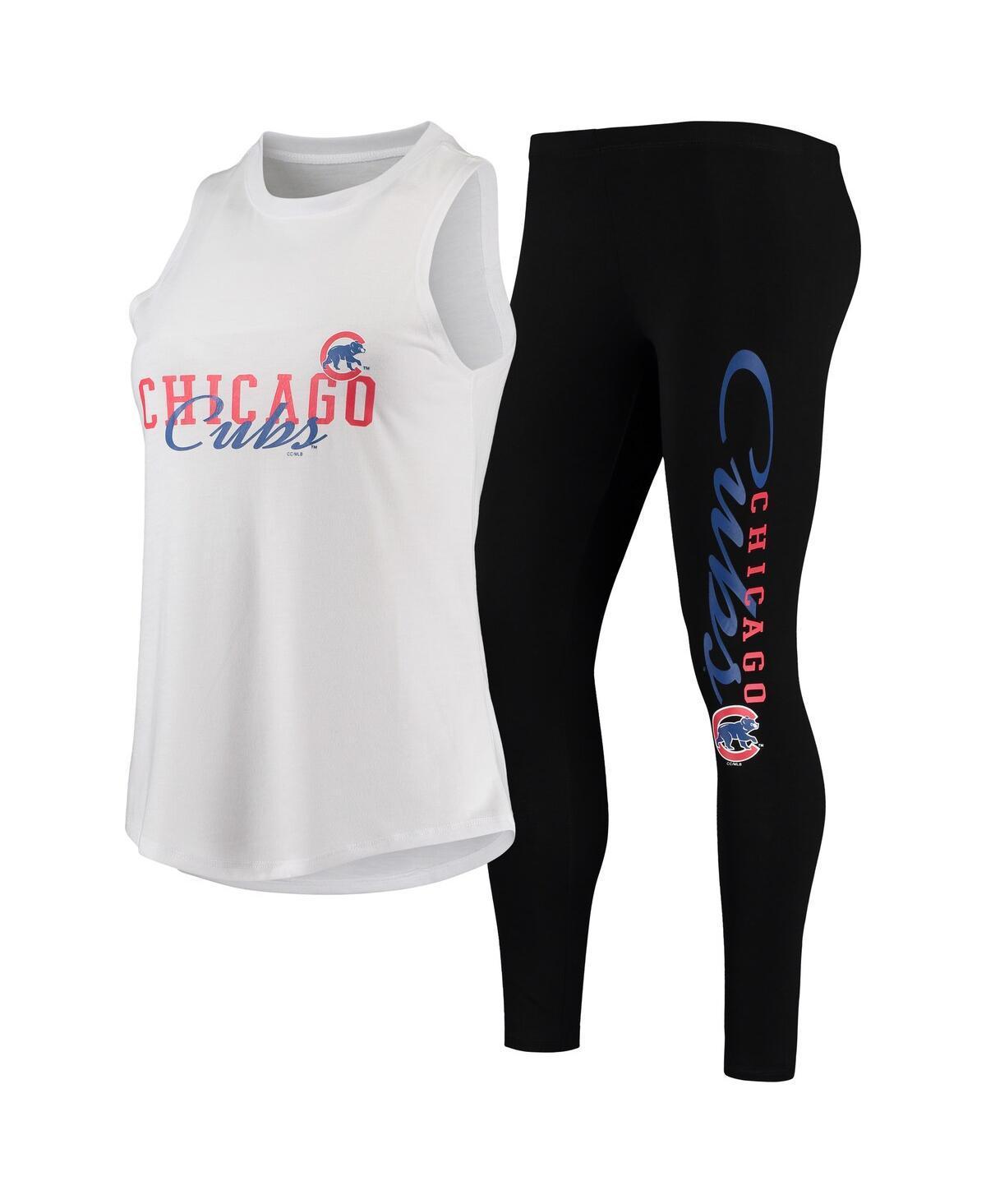 Womens Concepts Sport /Black Chicago Cubs Sonata Tank Top & Leggings Pajama Set Product Image