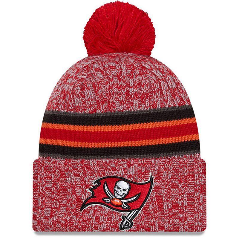 Mens New Era Red Tampa Bay Buccaneers 2023 Sideline Cuffed Knit Hat With Pom Product Image