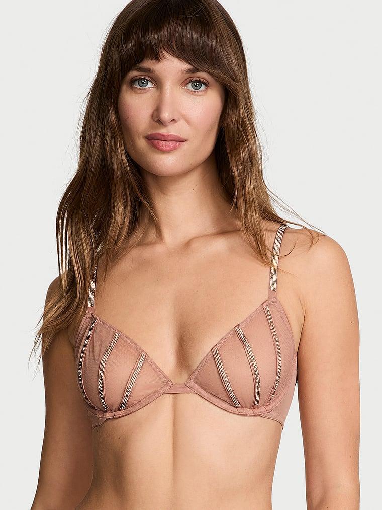 Sheer Shine  Unlined Low-Cut Demi Bra Product Image