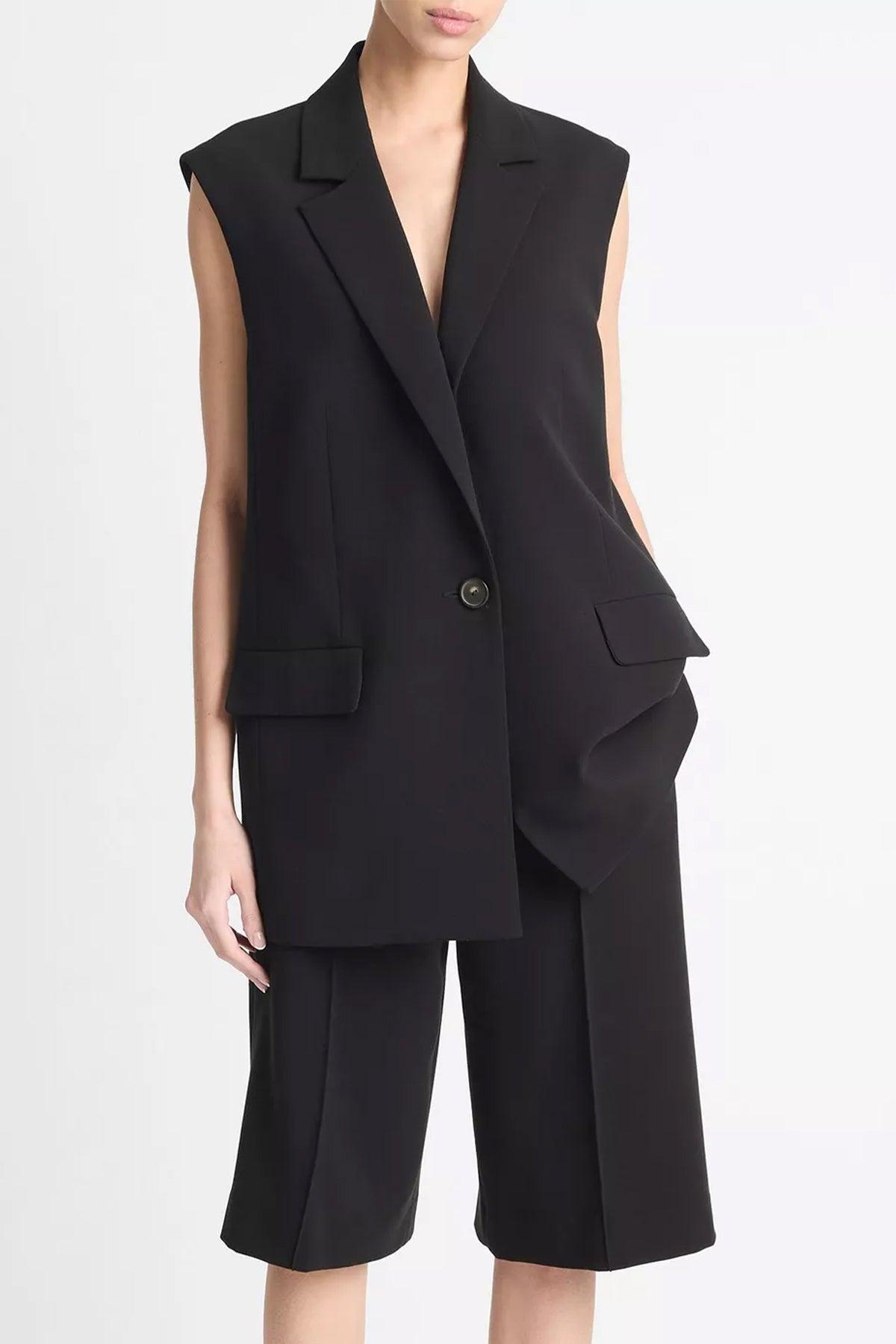 VINCE Sleeveless Longline Blazer In Black Product Image