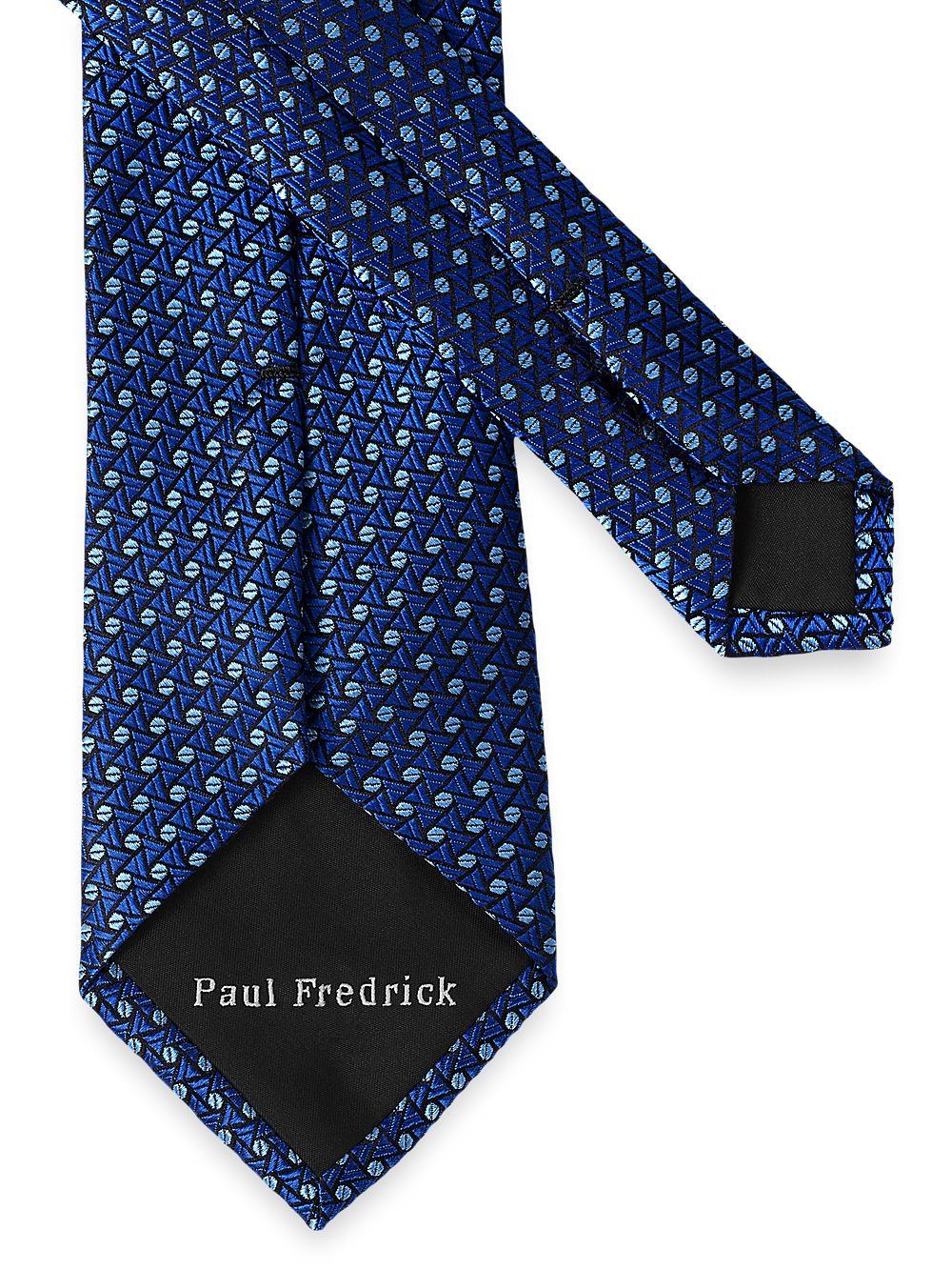 Geometric Woven Silk Tie - Blue Product Image