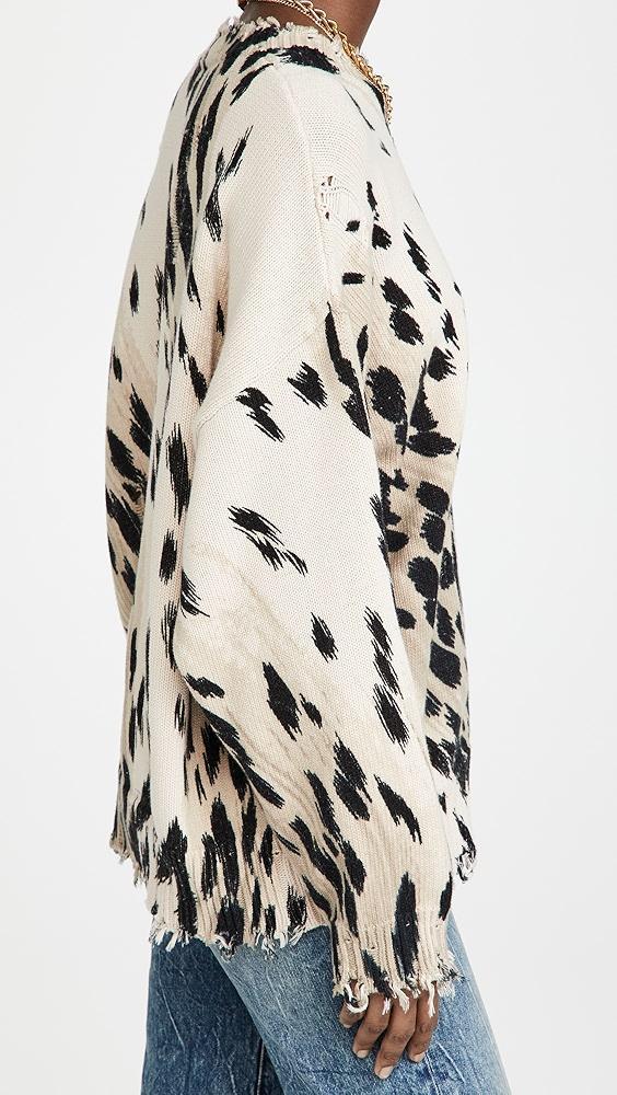 R13 Cheetah Oversized Crew Neck Sweater | Shopbop Product Image