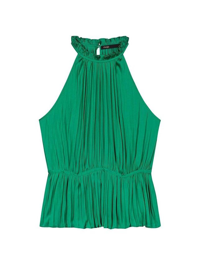 Womens Pleated Satin Top Product Image