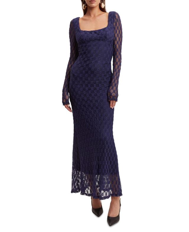 Bardot Adoni Long Sleeve Lace Overlay Midi Dress Product Image