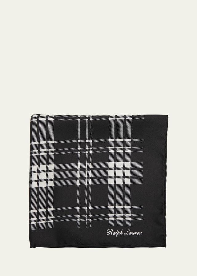 Mens Plaid Silk Twill Pocket Square Product Image